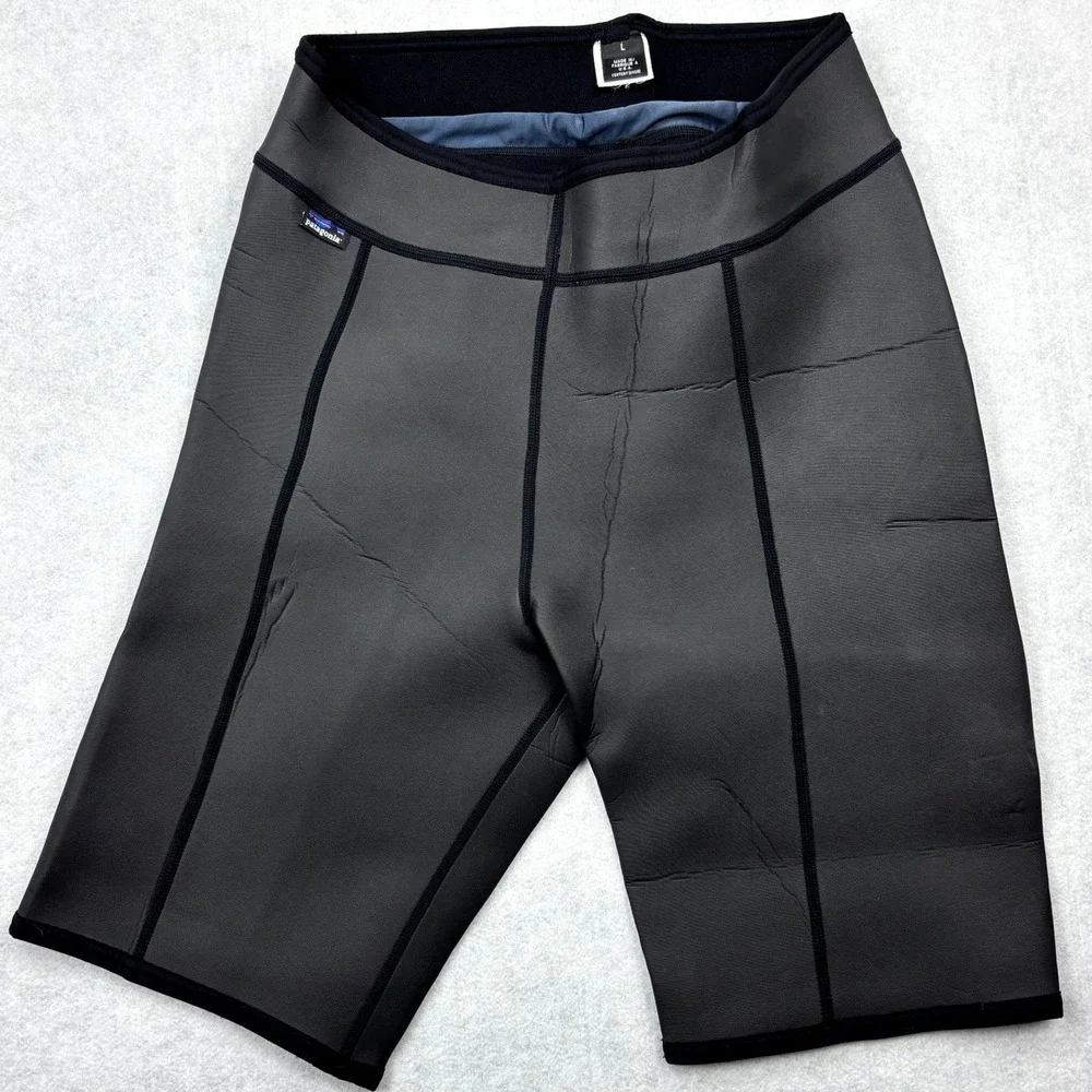 Patagonia Vintage Neoprene Wetsuit Shorts Made in USA Surf Paddling Black Large